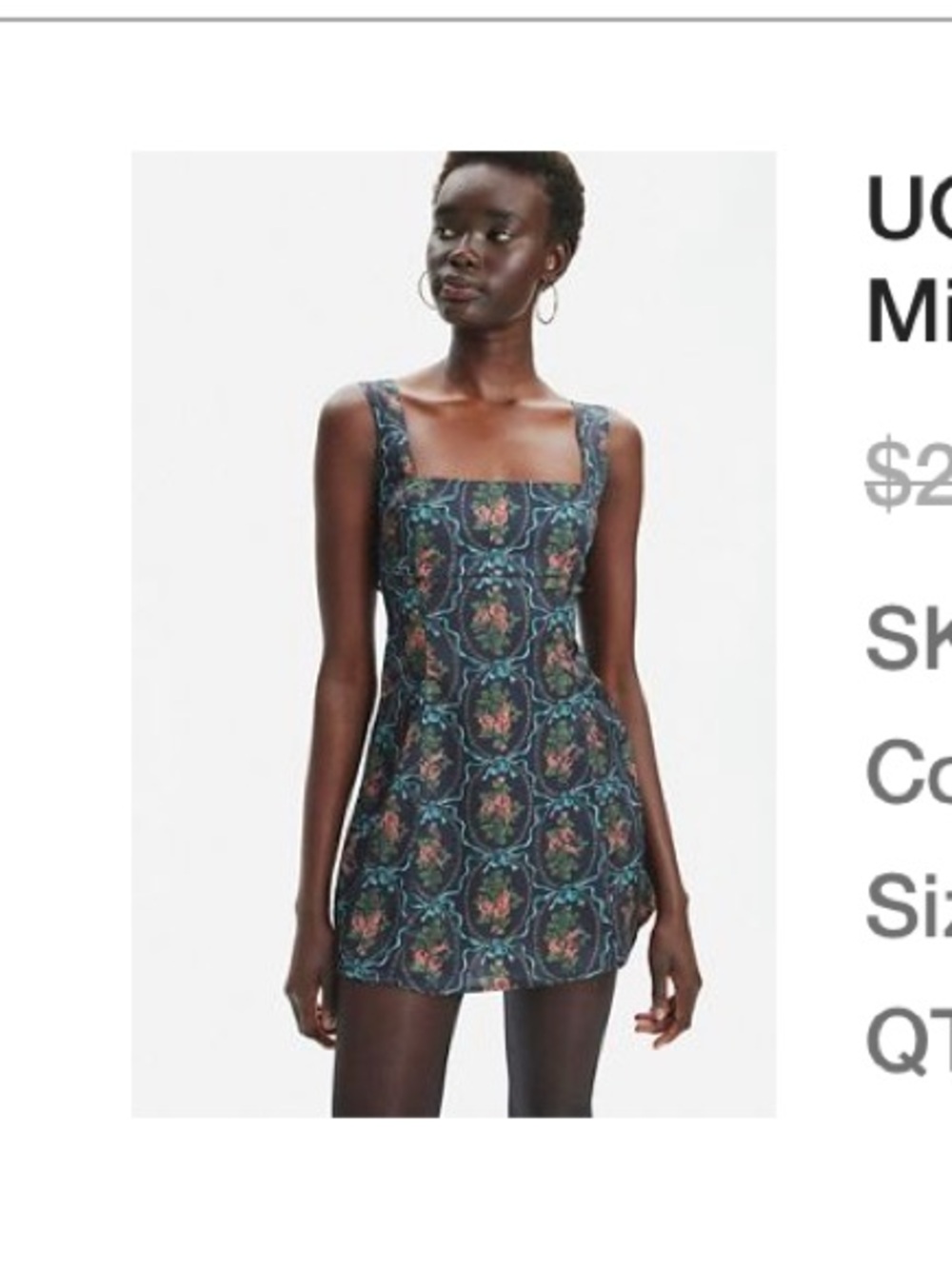 Urban outfitters Bri double bow satin mini dress ovals of rose.